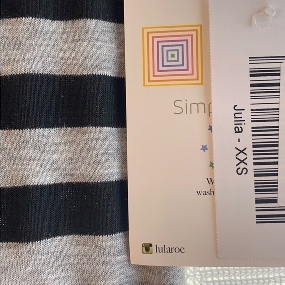 NEW! Short Sleeve Striped T-Shirt Midi Dress LuLaRoe Julia size XXS - Picture 5 of 8
